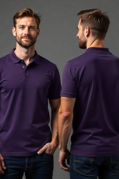 SOLID POLO PURPLE T-SHIRT